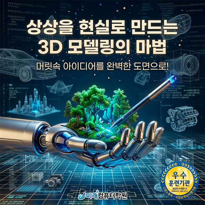  [부산 국비지원학원] 3D 모델링 제품설계 마스터! 오토캐드·인벤터·카티아·Fusion360으로 취업 성공하기