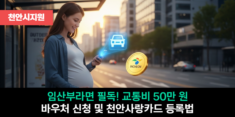 [천안시지원] 임산부라면 필독! 교통비 50만 원 바우처 신청 및 천안사랑카드 등록법