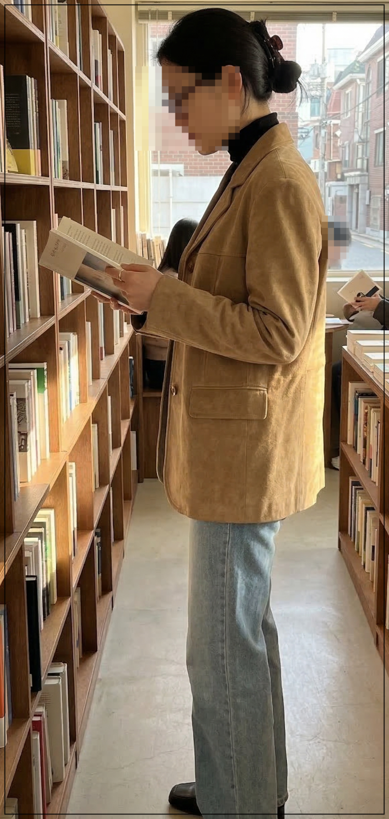 여성 스웨이드 자켓 추천, 봄에 입기 좋은 쥬시쥬디 갈색 테일러드자켓 후기