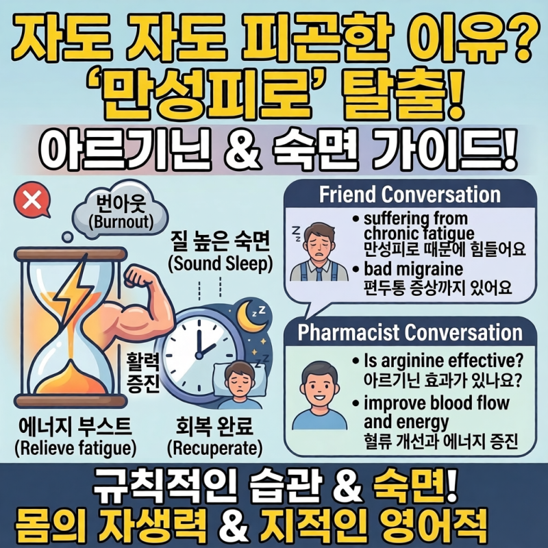 자도 자도 피곤한 이유? 만성피로 탈출을 위한 아르기닌 활용법과 숙면의 과학