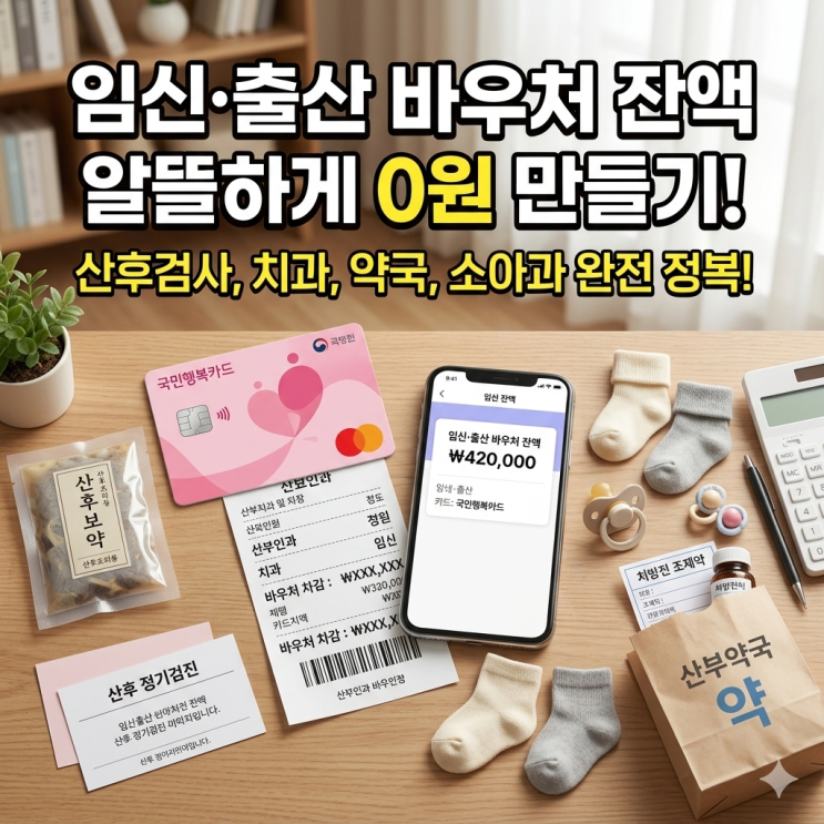  [국민행복카드 사용처] 쌍둥이 임신출산 의료비 바우처 잔액 털기, 산후검사 및 약국 결제 현실 후기