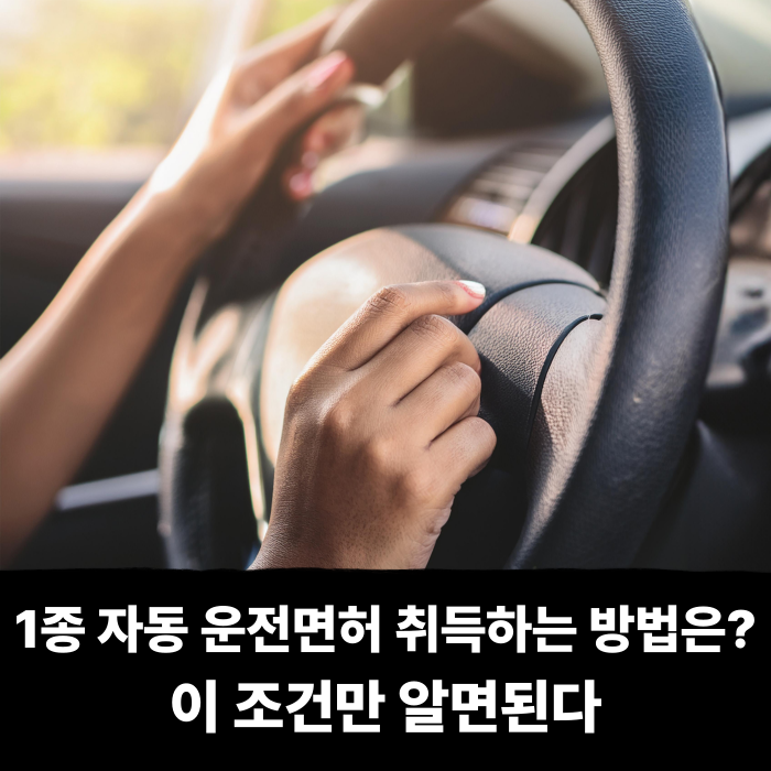  1종 자동 운전면허 취득하는 방법은? 이 조건만 알면된다