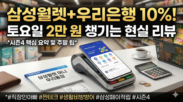  삼성페이 우리은행 10% 적립 이벤트 시즌4, 직장인 오프라인 결제 현실 후기