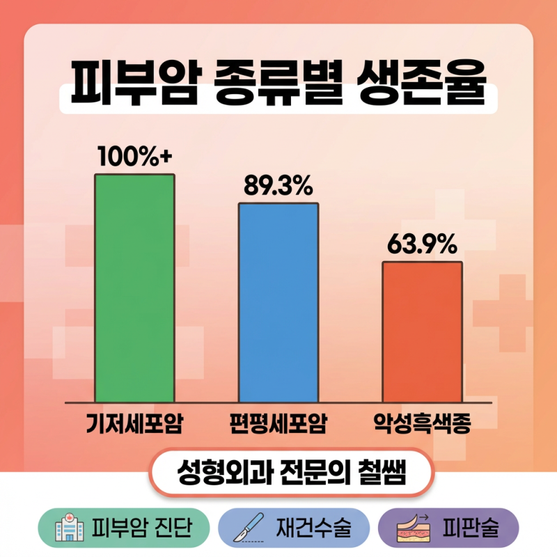 피부암 완치율과 생존율 총정리 — 기저세포암은 100%? 흑색종은 왜 다를까? (같은 피부암인데....