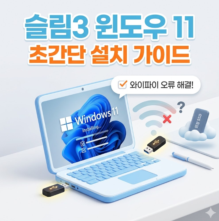 레노버 아이디어패드 슬림3 윈도우11 설치 A to Z : 네트워크 및 드라이버 해결법
