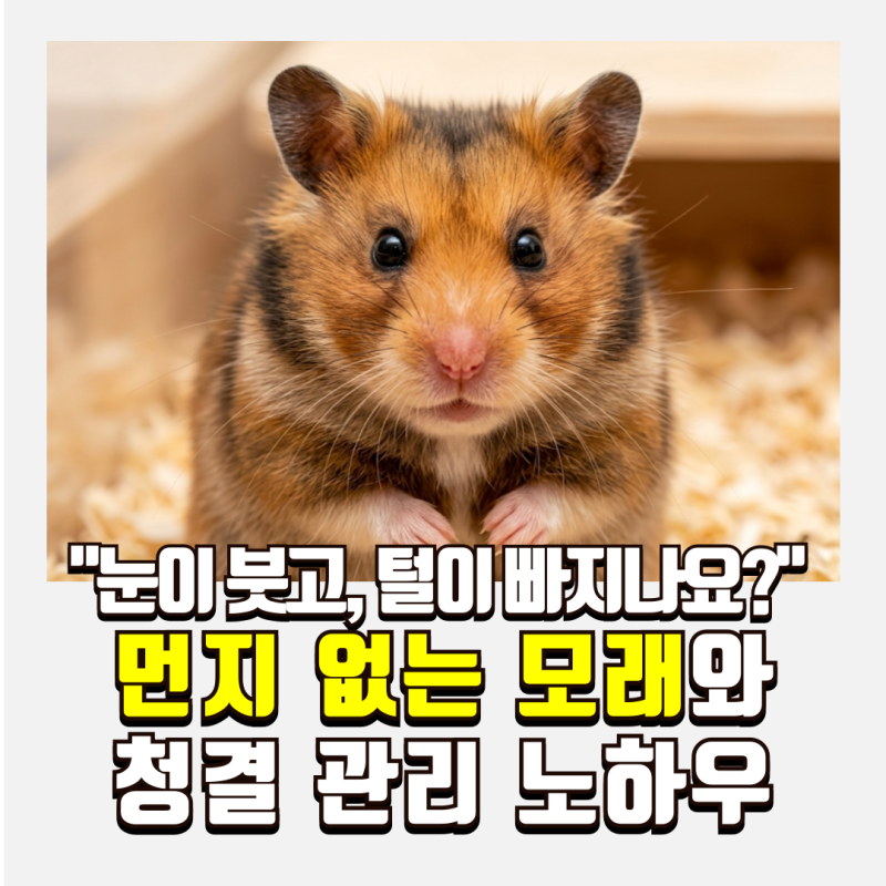 햄스터 눈병 피부병 예방 가이드, 모래 먼지 관리와 청결한 케이지 환경 조성법