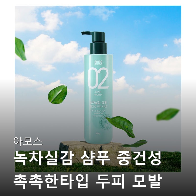 아모스 녹차실감 샴푸 중건성 촉촉한타입 두피 모발 케어 탈모샴푸 그린티 남들이 많이 사는....