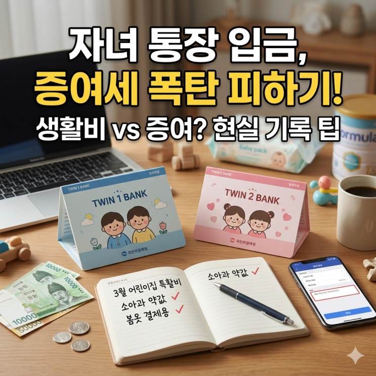  [자녀 계좌 입금] 쌍둥이 통장 증여세 안 걸리는 생활비 이체 현실 후기와 기록 팁