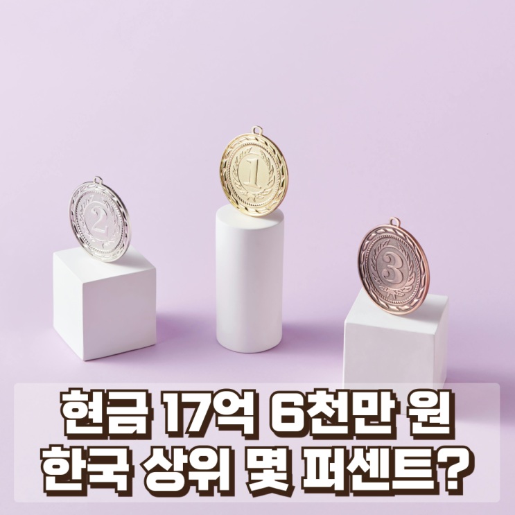  현금 17억 6천만 원이면 한국에서 상위 몇 퍼센트일까? (대한민국 자산 순위 현실 분석)