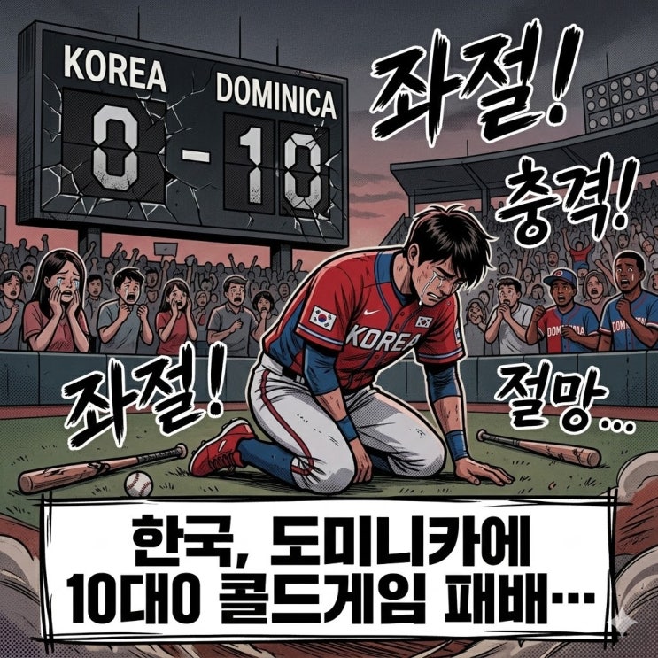  한국, 도미니카에 10대0 콜드게임 패배…WBC 8강에서 드러난 현실