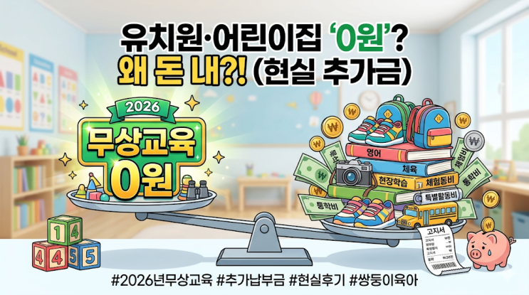  2026년 4세 무상교육 추가 납부금 현실, 4·5세 무상보육 지원금 신청방법 총정리