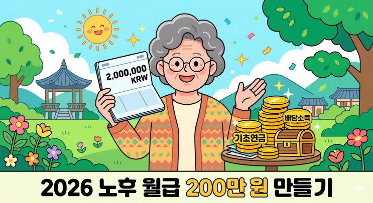  2026년 기초연금 + 배당주, 60대 노후 월급 200만 원 만드는 법