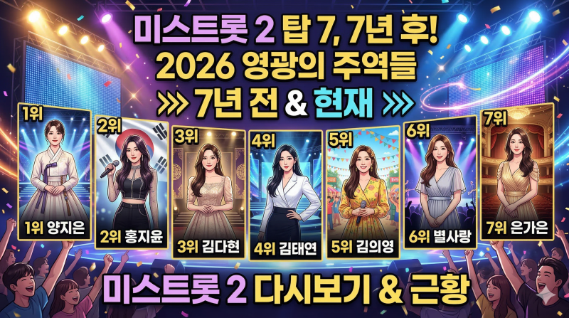 [미스트롯 2] 진(眞) 양지은부터 은가은까지, Top 7 결승곡 노래 추천 및 2026년 활동 근황
