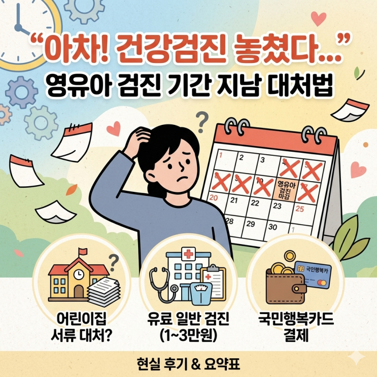  [영유아 건강검진 기간 지남] 쌍둥이 무료 검진 놓쳤을 때 유료 비용과 어린이집 서류 대처 현실 후기