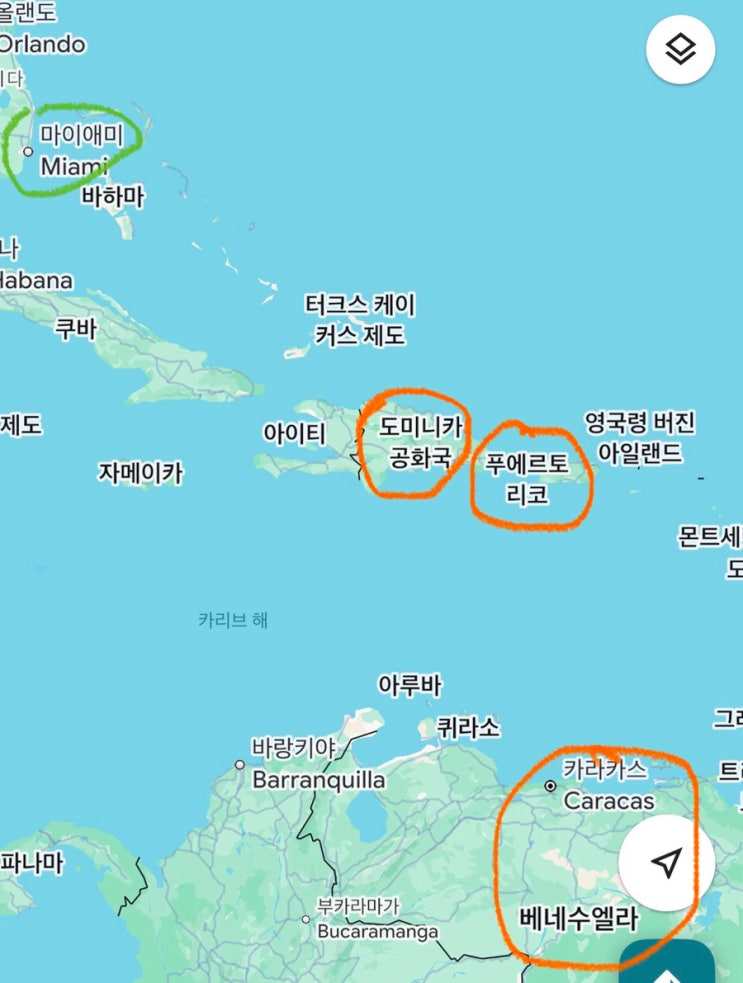 <b>베네수엘라</b> 위치 세계<b>지도</b>, 인구, 1인당GDP 등