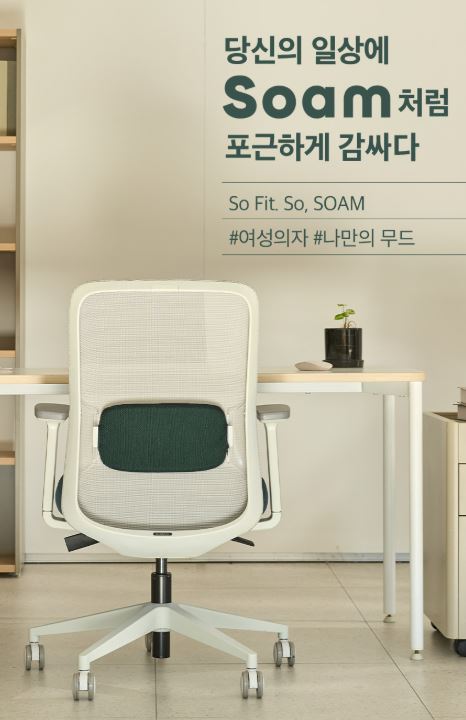  여성 체형에 딱! 듀오백 솜(SOAM) 의자, 재택근무용 낮은 컴퓨터 책상 의자 추천