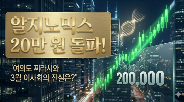  알지노믹스, 12만 원 횡보 끝내고 신고가 랠리! 3월 말 '이 소식' 주목하세요