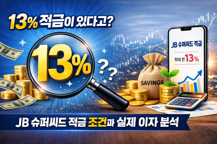 13% 적금이 있다고? JB 슈퍼씨드 적금 조건과 실제 이자 분석