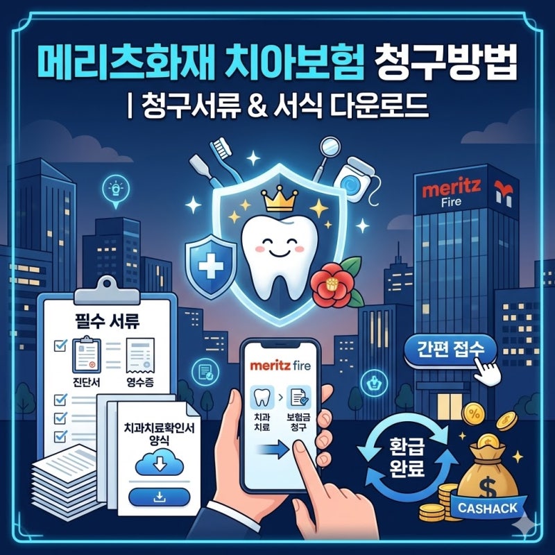 메리츠화재 치아보험 청구방법 | 청구서류 및 치과치료확인서 양식 다운로드