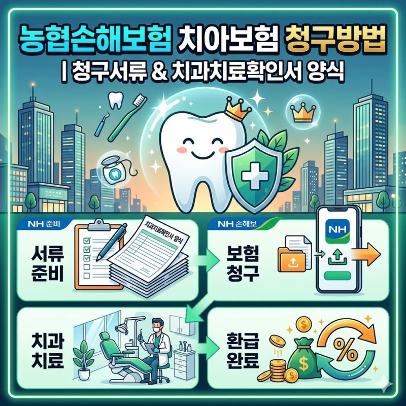 농협손해보험 치아보험 청구방법 | 청구서류 및 치과치료확인서 양식