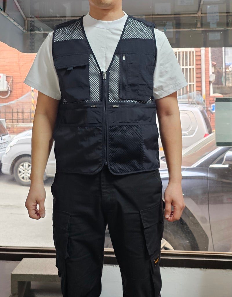 지벤조끼 여름에 작업복으로 필수, YKK지퍼로 튼튼합니다.