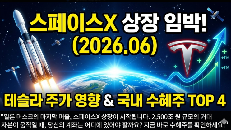  테슬라 주주 필독! 스페이스X 6월 상장설? 지금 안 사면 후회할 우주항공 대장주 리스트