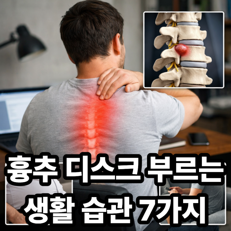  흉추 디스크 원인, 왜 생길까? 등 통증 부르는 생활 습관 7가지