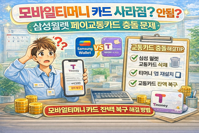 모바일티머니 카드 사용 안 될 때 해결 방법 (삼성월렛 페이교통카드 충돌 문제)