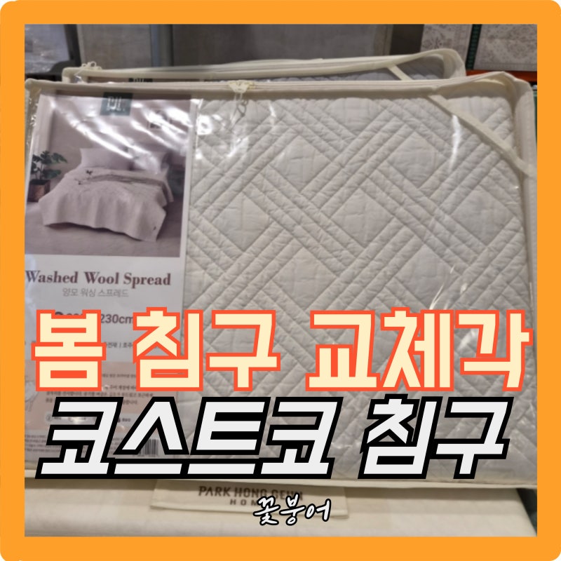 겨울이불 넣을 때 딱 보이는 제품..코스트코 박홍근 양모 스프레드