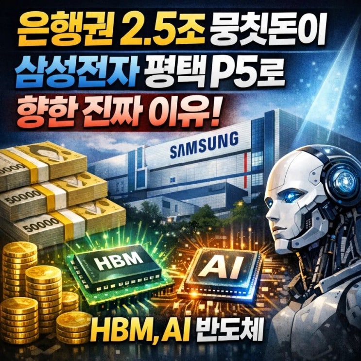  은행권 2.5조 뭉칫돈이 삼성전자 평택 P5로 향한 진짜 이유 (HBM, AI 반도체)