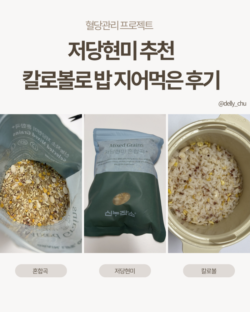 칼로볼 저당현미 밥 후기, 고소하고 까끌하지 않은 혈당관리 현미밥