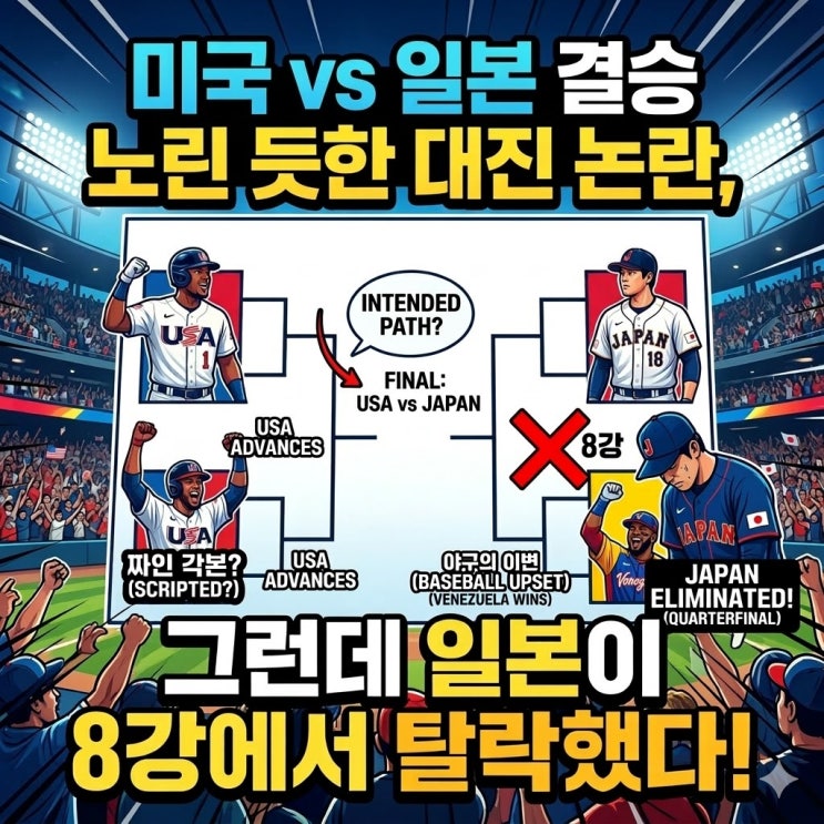  미국 vs 일본 결승 노린 듯한 WBC 대진 논란, 그런데 일본이 8강에서 탈락했다