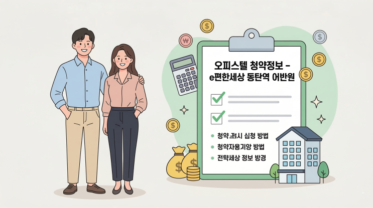   e편한세상 동탄역 어반원 오피스텔 청약 완벽 정리 | 청약통장 없이도 OK!