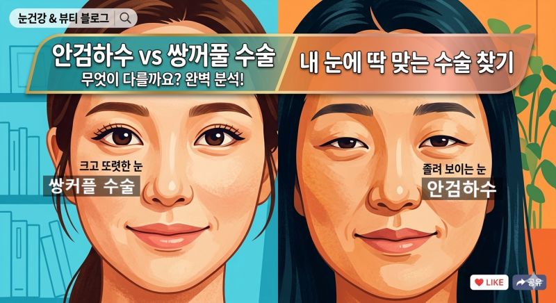 안검하수와 쌍커플 쌍꺼풀 수술 차이 나에게 필요한 눈매교정은 뭘까 총정리