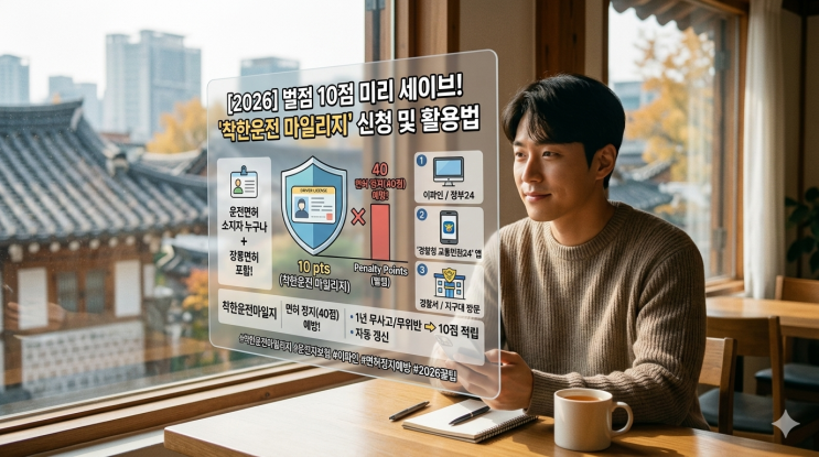 [2026] 벌점 10점 미리 세이브! '착한운전 마일리지' 신청 및 활용법