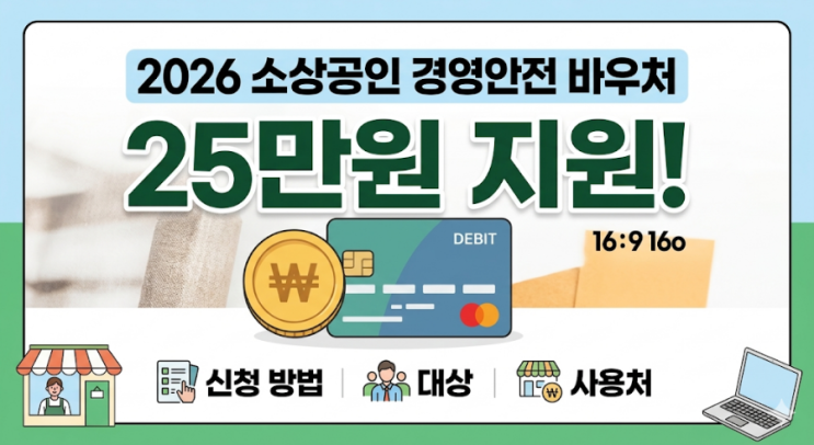  [2026] 소상공인 경영안전 바우처 신청 방법 및 대상 총정리 (25만원 지원)