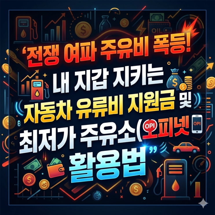  전쟁 여파 주유비 폭등! 내 지갑 지키는 자동차 유류비 지원금 및 최저가 주유소(오피넷) 활용법