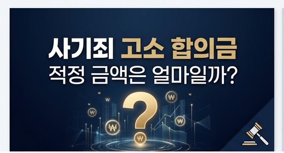 사기죄 고소 합의금 얼마일까?