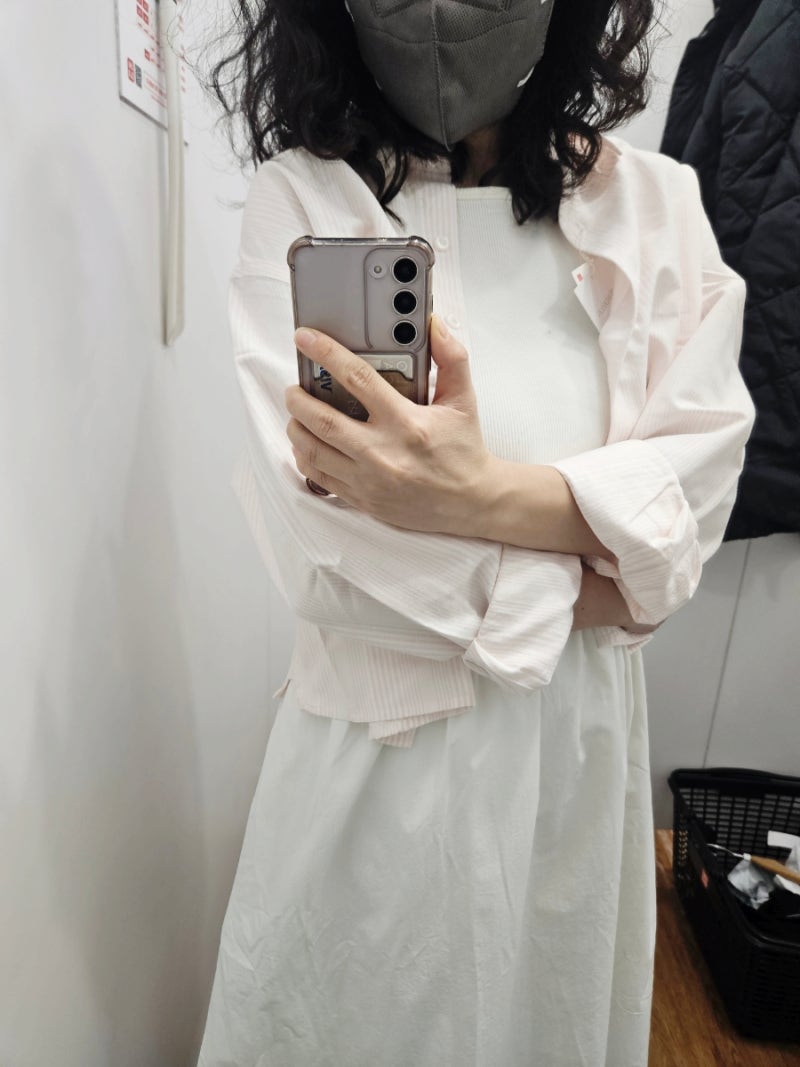 유니클로 jw앤더슨 옥스포드 박시셔츠 현실핏