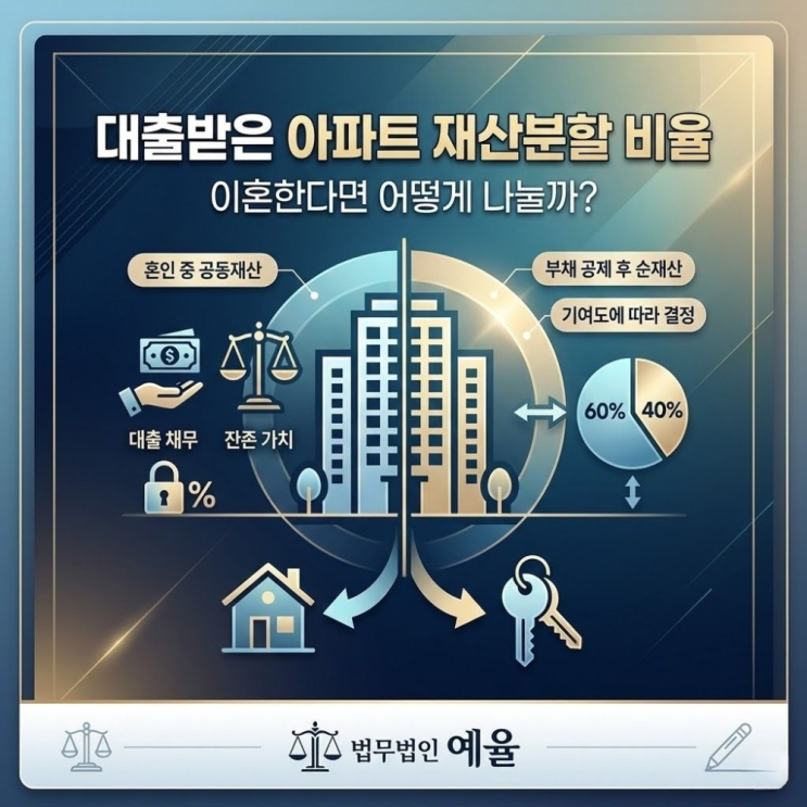  대출받은 아파트 재산분할 비율 이혼한다면