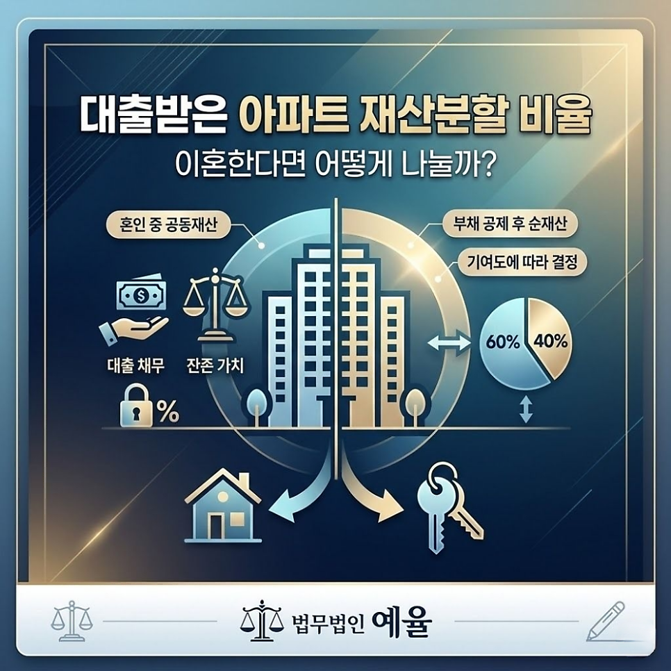 대출받은 아파트 재산분할 비율 이혼한다면
