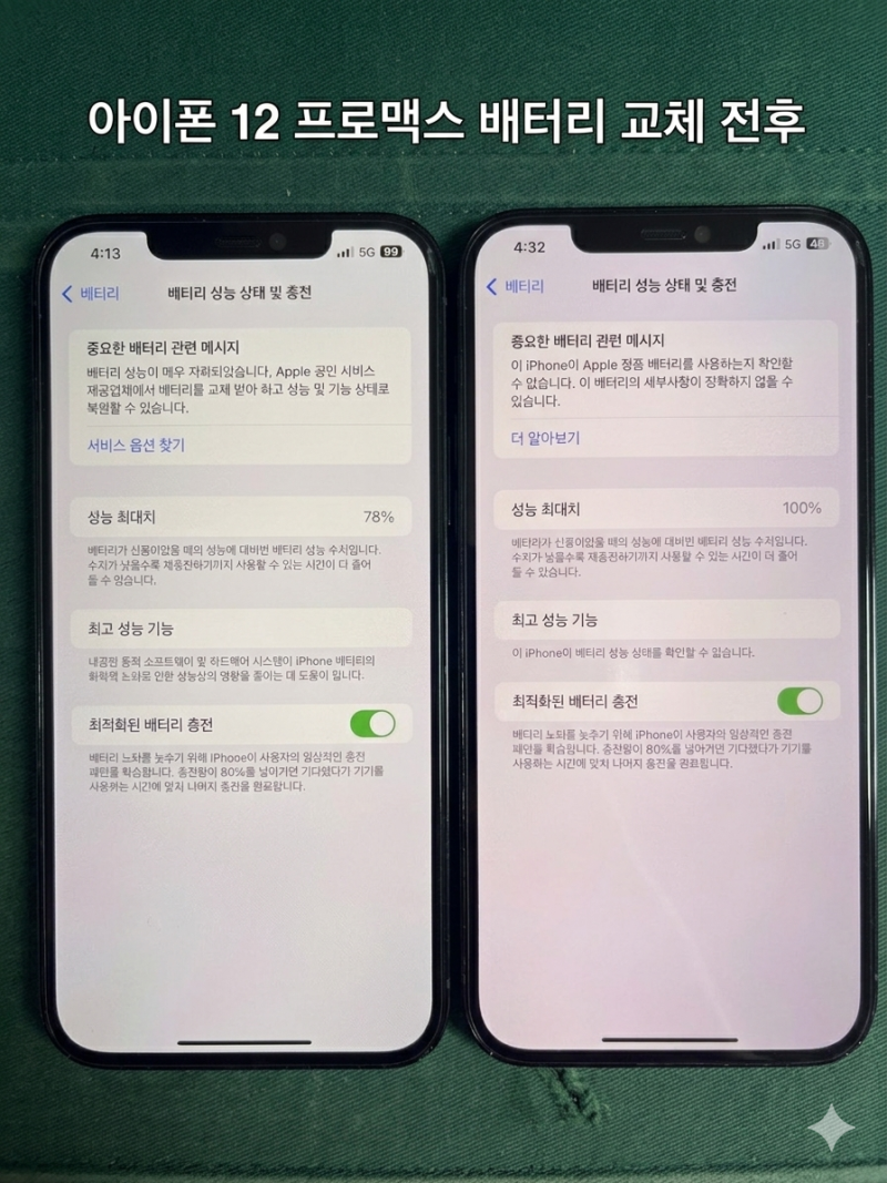아이폰 12PRO MAX 배터리 교체 비용 후기 | 공식 사설 차이 뭐가 다를까?