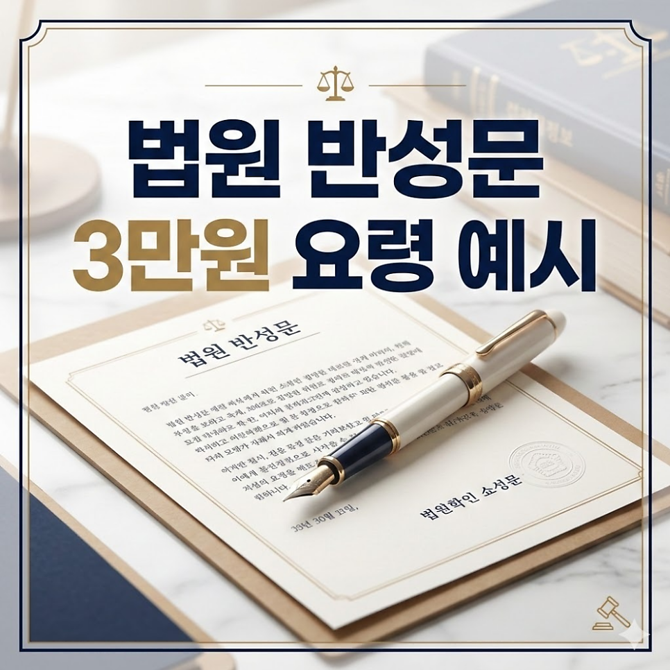 법원반성문 3만원 요령 예시 알려드립니다