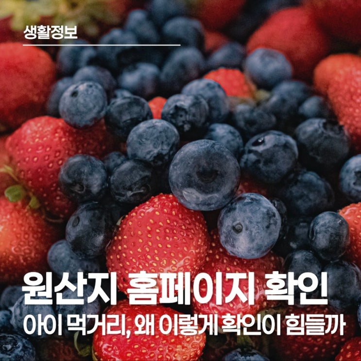  원산지 표기 홈페이지 확인, 아이 먹거리 과채주스 고르다 당황한 원산지 표시법의 오해와 진실