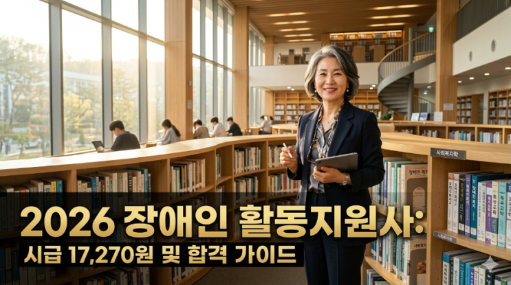  2026 장애인 활동지원사 자격증 취득방법 및 시급 17,270원 총정리