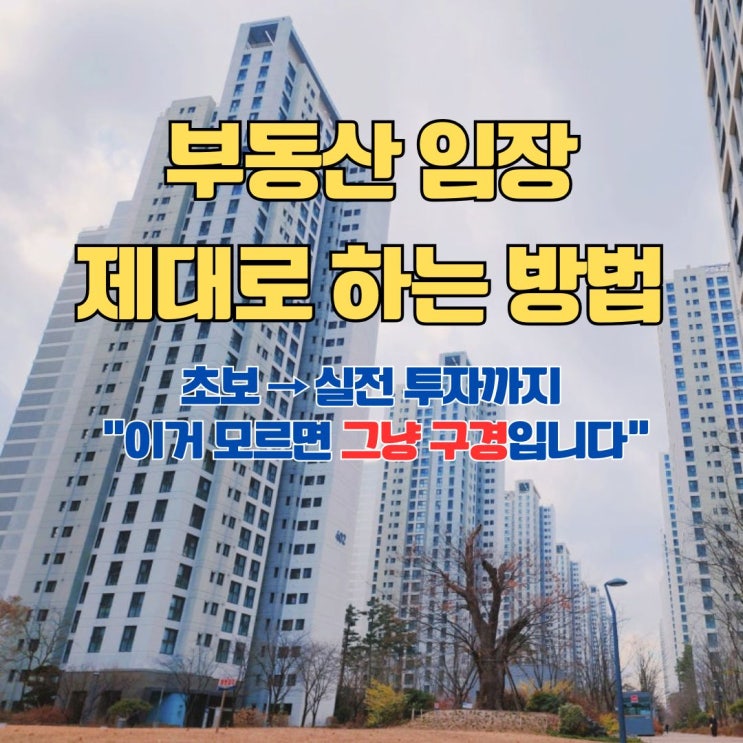  부동산 임장 제대로 하는 방법 아파트 임장 필수 체크포인트 10가지