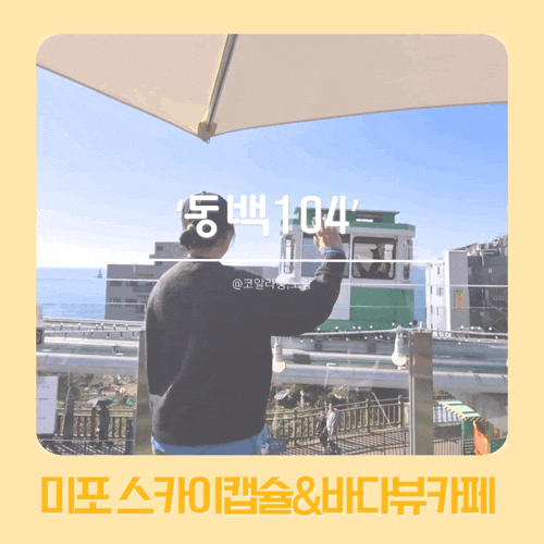  해변열차·스카이캡슐 매진? 미포 정거장 1분 캡슐뷰카페 동백104