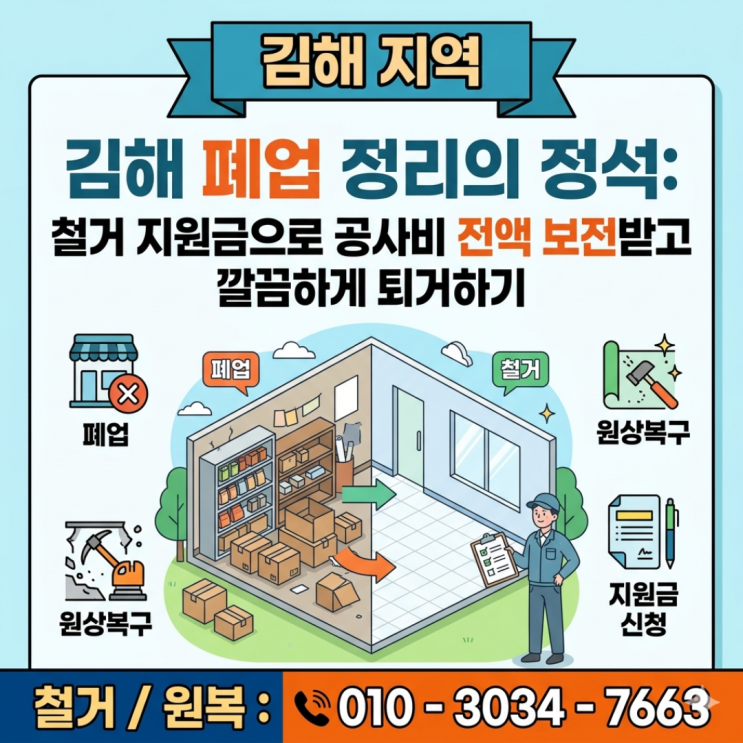  김해 폐업 정리의 정석: 철거 지원금으로 공사비 전액 보전받고 깔끔하게 퇴거하기