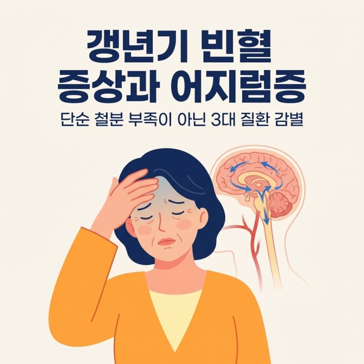  갱년기 빈혈 증상 원인, 단순 철분 부족이 아닌 갱년기 빈혈 치료와 어지럼증 감별