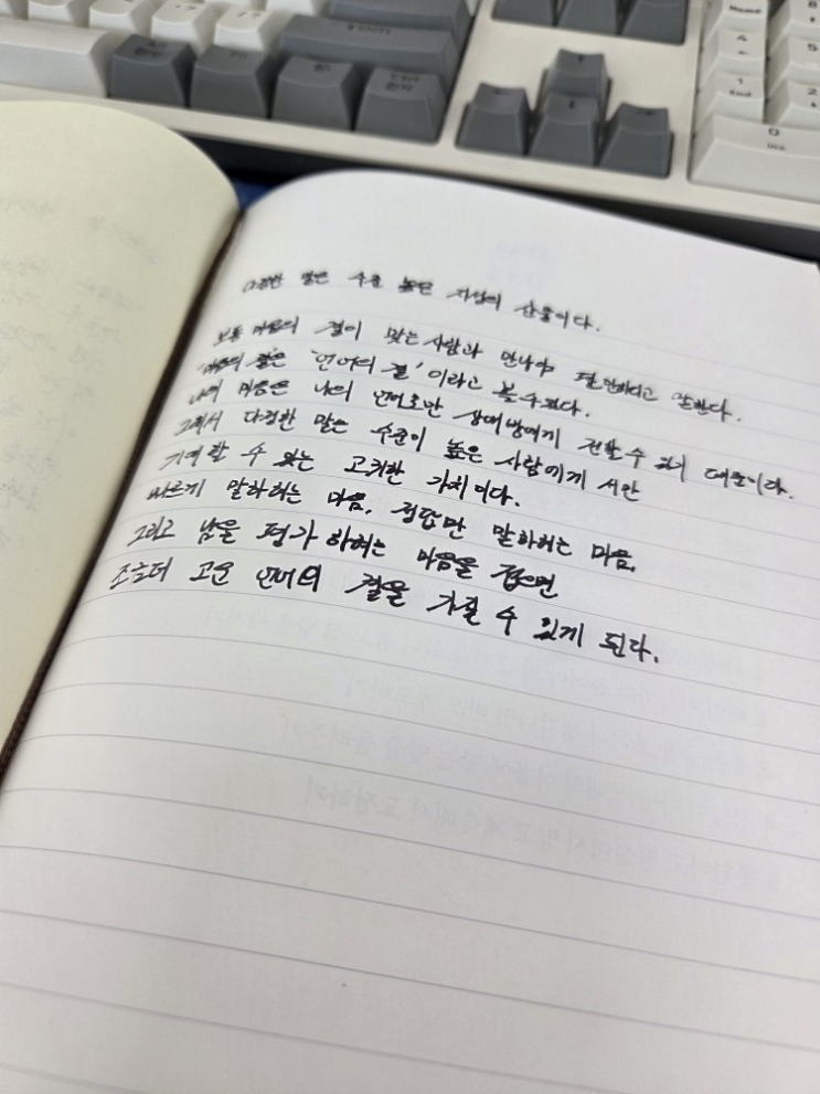  [100일 필사노트] 다정한 말은 수준 높은 지성의 산물이다.